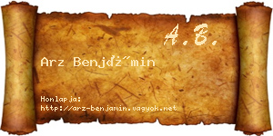 Arz Benjámin névjegykártya